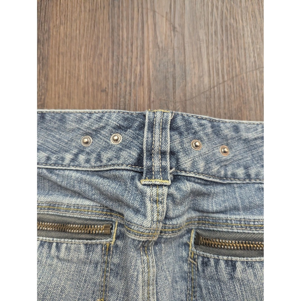 VTG Tommy Hilfiger Jeans Womens 10 Blue Light Wash Straight Zip Pocket Denim Y2K - Picture 13 of 16